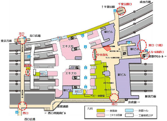 千葉駅3階平面図