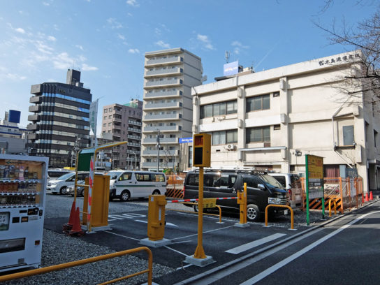 目黒川方面から見た建設予定地