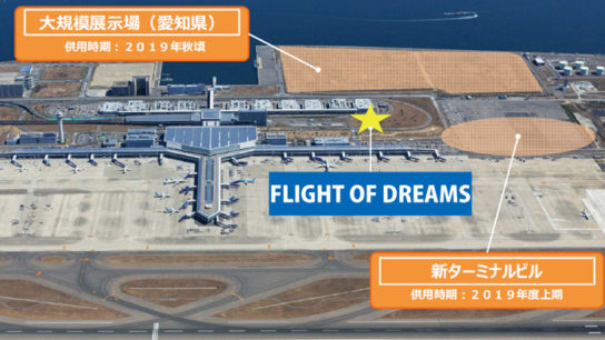 中部国際空港内、FLIGHT OF DREAMSの位置