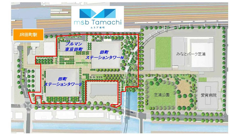 JR田町駅東口／街区名称を「msb Tamachi（ムスブ田町）」に決定