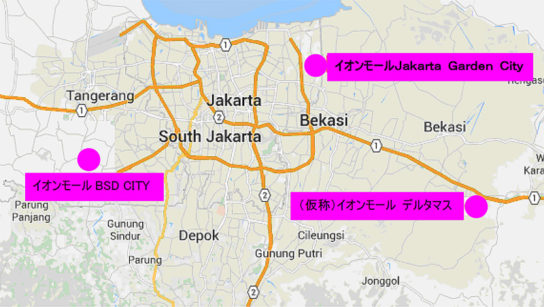 ジャカルタ開発エリア地図