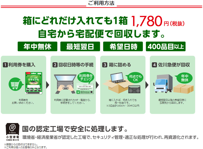 ビックカメラ／小型家電の宅配回収リサイクル開始