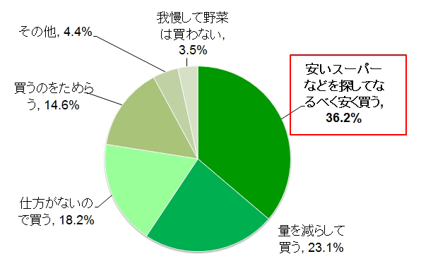 野菜高騰対策／働く主婦は「安いスーパーを探してなるべく安く買う」