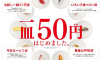 かっぱ寿司／1皿50円の1貫提供を全国18店に拡大