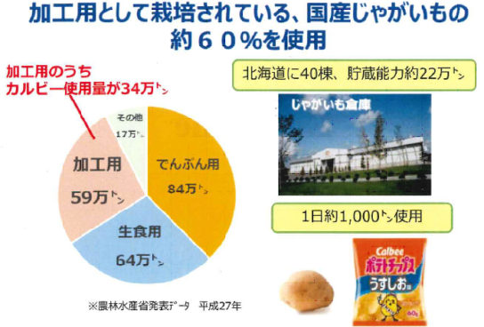 日本のジャガイモの約16％使用