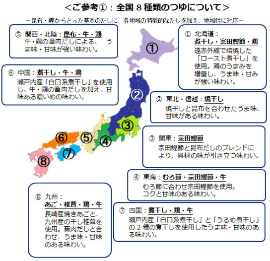 全国8種のつゆ