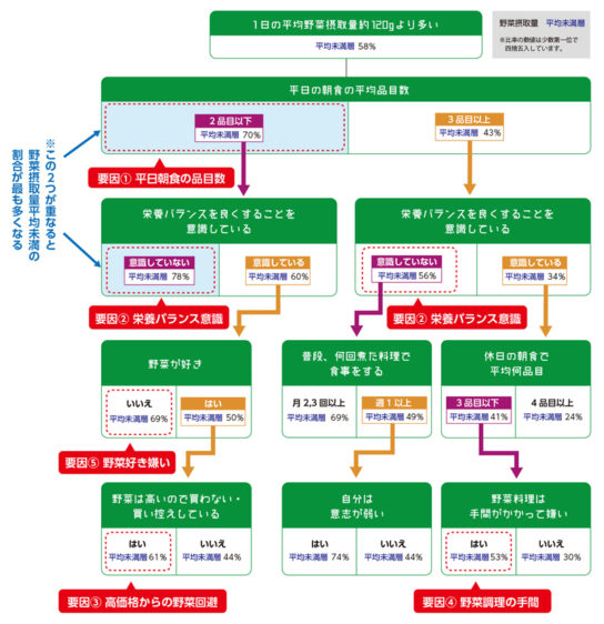 野菜不足になりがちな要因