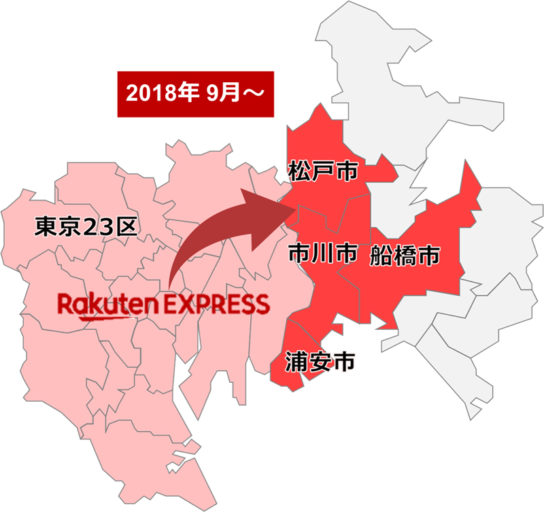 Rakuten-EXPRESSの配送エリア