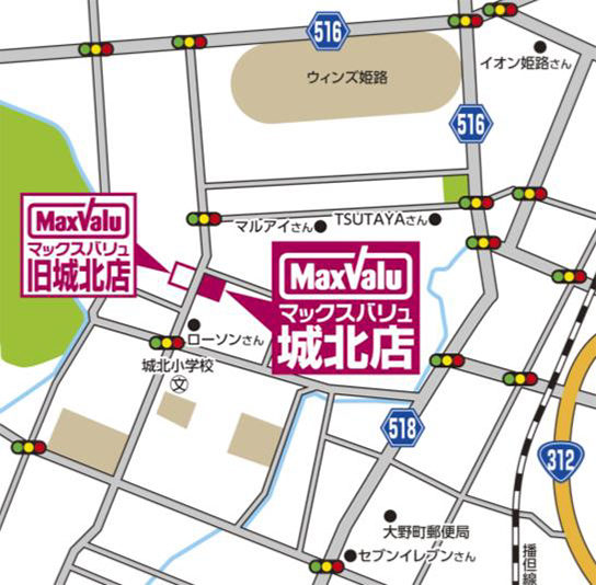 城北店の位置図