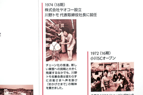 1974年ヤオコー設立川野トモ氏社長に就任