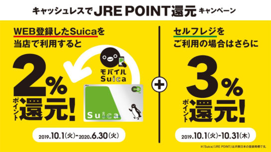 WEB登録したSuicaで最大5％のJRE POINT還元キャンペーン