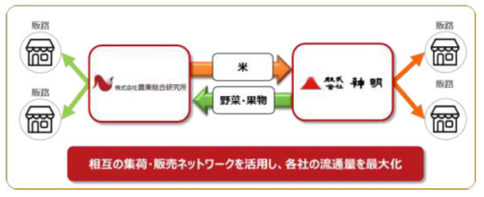 神明と農総研の提携スキーム