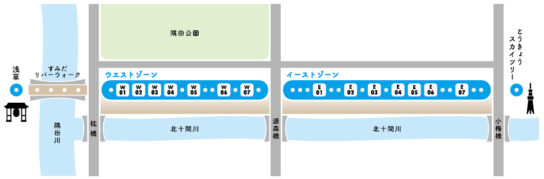 東京ミズマチの配置図