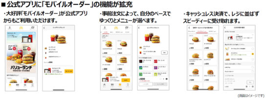 公式アプリに「モバイルオーダー」機能を拡充