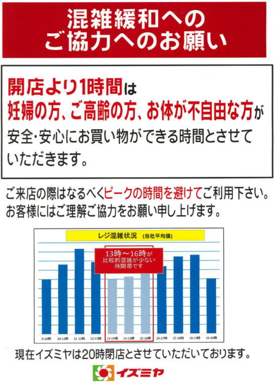 混雑緩和へのご協力のお願い