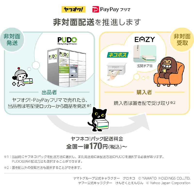 ヤフー、ヤマト運輸／個人間取引における非対面の配送連携を強化