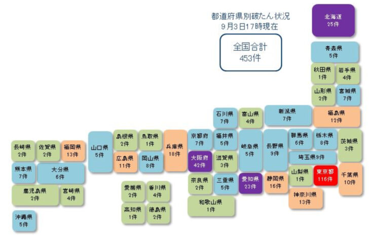 東京都が116件で最多