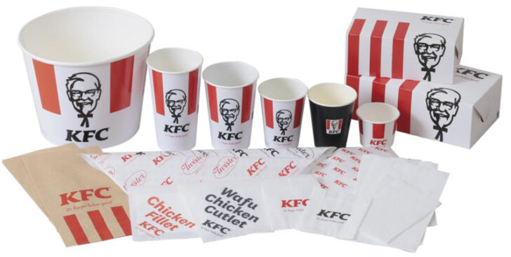 KFCで提供している紙製パッケージ(全20種)