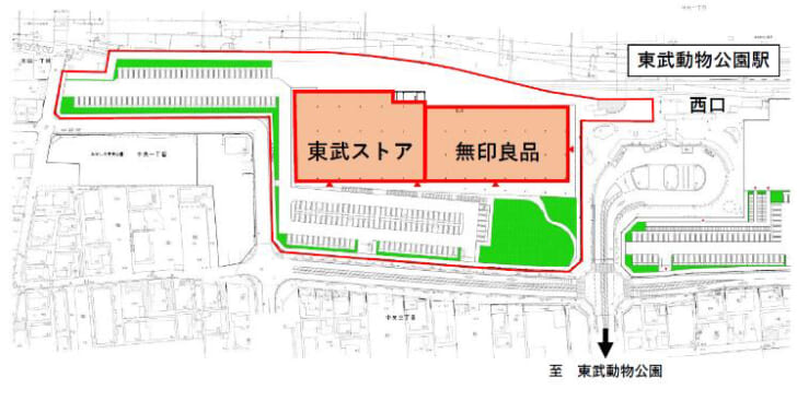 東武動物公園駅西口商業施設（案内図）