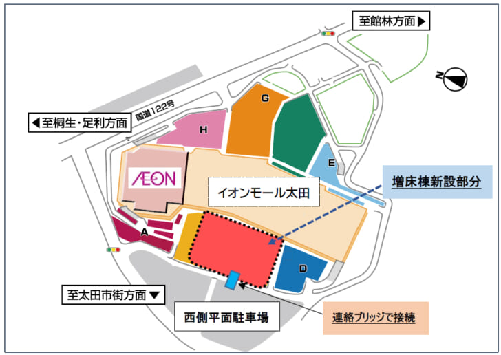 増床棟など配置図