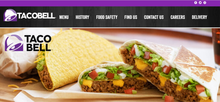 Taco Bellホームページ