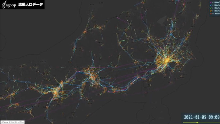 Agoopが持つ流動人口データ