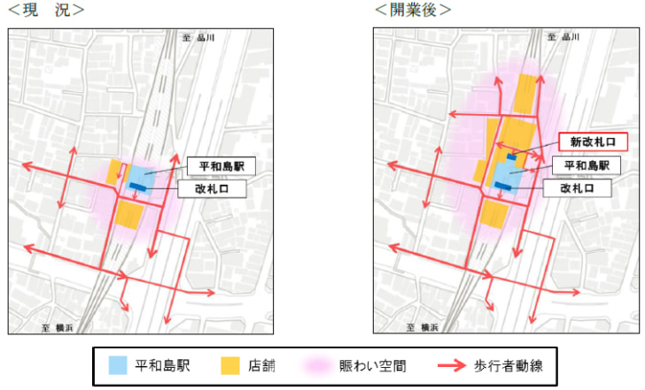 新しい歩行者動線を整備