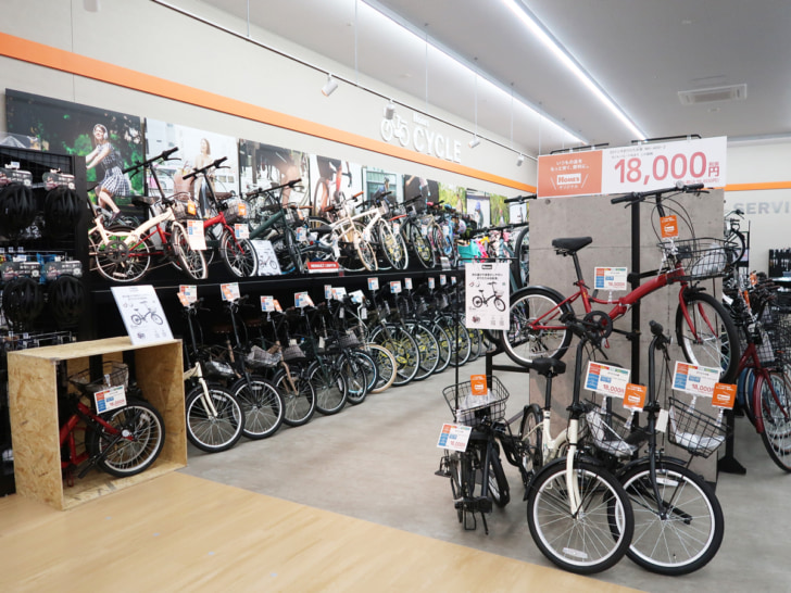 自転車売り場も