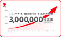 メルカリ／1年4カ月で「メルカード」発行300万枚突破