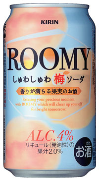 「キリン ROOMY しゅわしゅわ梅ソーダ」350ml、148円（税込）