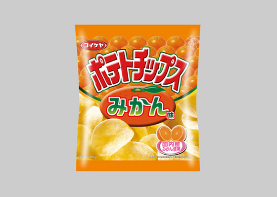 「ポテトチップス みかん味」60g、オープン価格