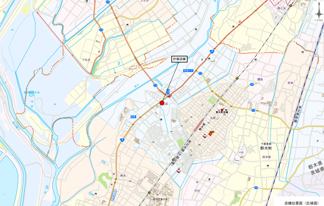 「野木友沼店」位置図