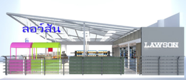 ローソン／タイ・ドンムアン空港に2号店オープン、屋台のような什器を導入