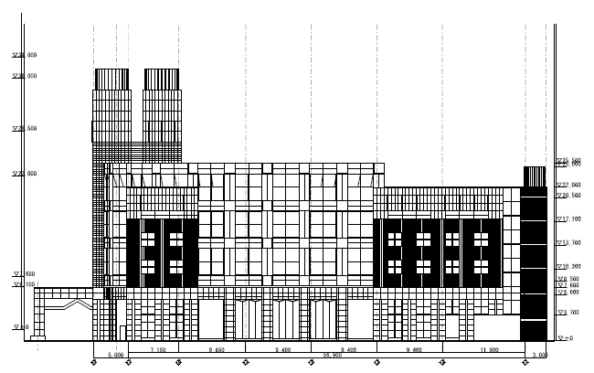 (仮称)ガリバー福岡西店の東側立面図