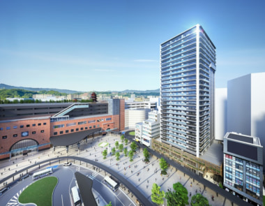 JR大分駅前再開発／商業施設併設のタワーマンション、2027年9月竣工