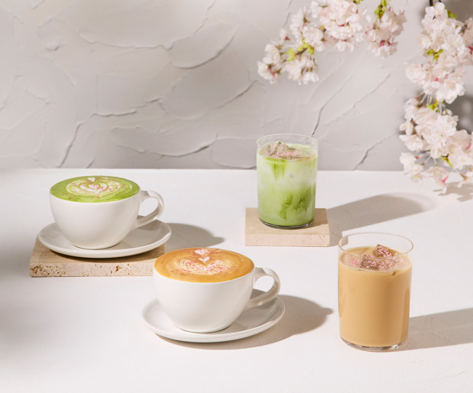 期間限定　チェリーブロッサムラテ　抹茶チェリーブロッサムラテ