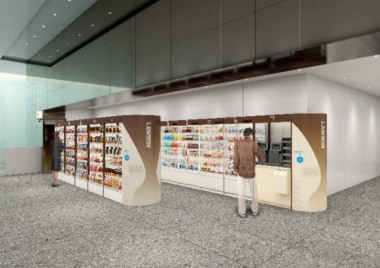 ローソン×KDDI／新モデル「オフィスローソン」の実証実験4／7開始、商品棚の配置が自由に